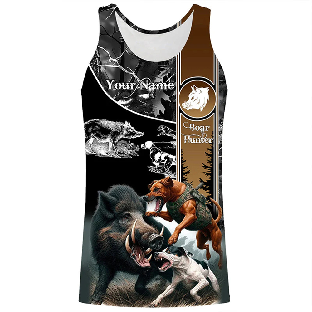 Outdoor Hunting Dogs - Custom Name Boar Hunter Tank Top