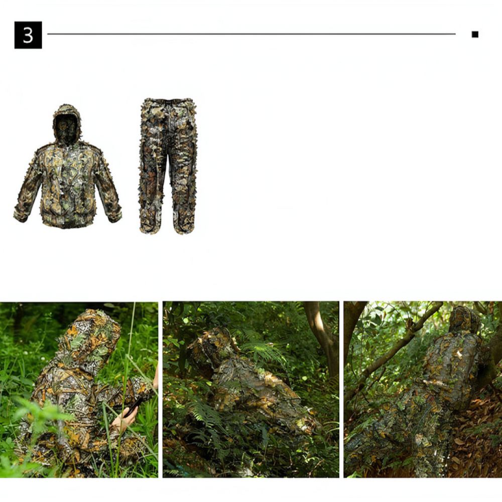 Hunting Outdoor Apparel - Lightweight 3D Leaf Ghillie Cloak Breathable