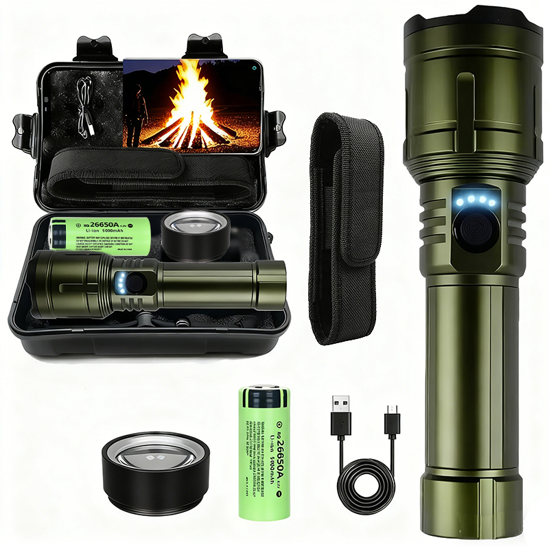 Tactical Flashlight Rechargeable - Ultra Powerful Flashlight Concentrating Ignition Flashlight