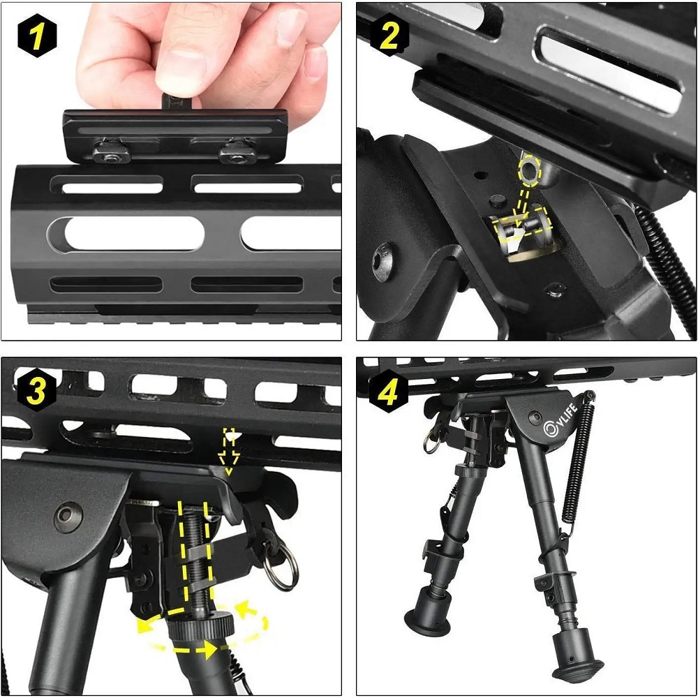 Bipod Rifle Mount - Tactical M-look Mount Handguard Adapter Low