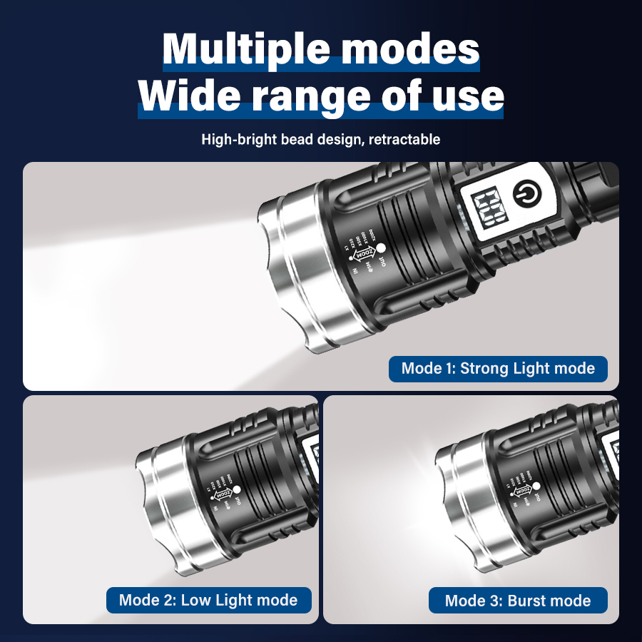 High Power 200000LM LED Flashl - огляд і ціна Tactical Flashlight Rechargeable