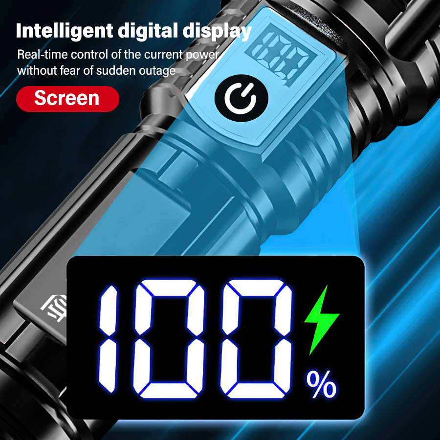 High Power 200000LM LED Flashl - огляд і ціна Tactical Flashlight Rechargeable