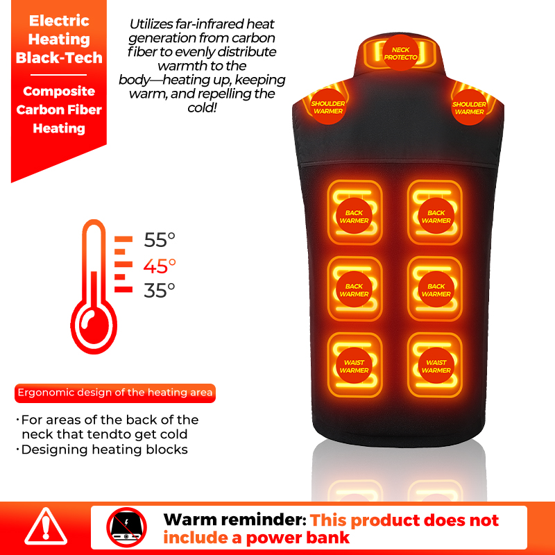 Full Body Heated Vest 13 Zones - огляд і ціна Outdoor Hunting Heater