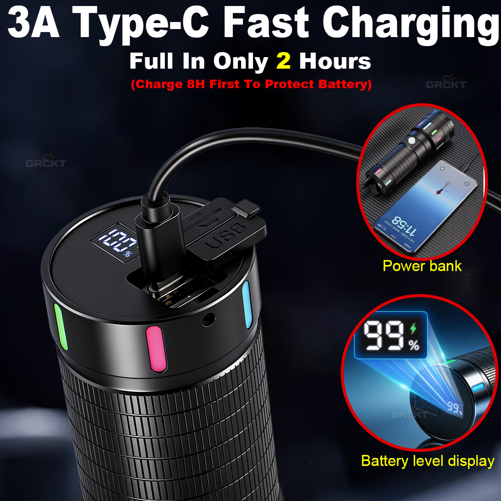 80000CD Most Powerful LED Flas - огляд і ціна Tactical Flashlight Rechargeable