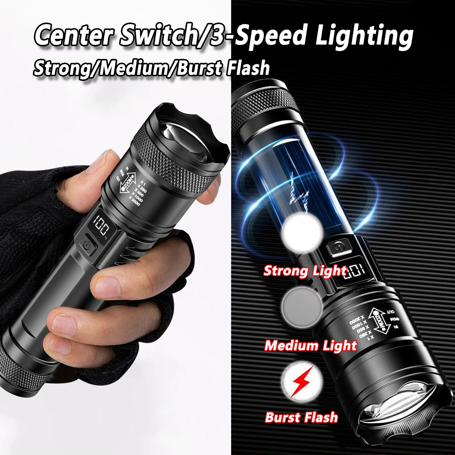 Ultra Bright LED Flashlight 20 - огляд і ціна Tactical Flashlight Rechargeable
