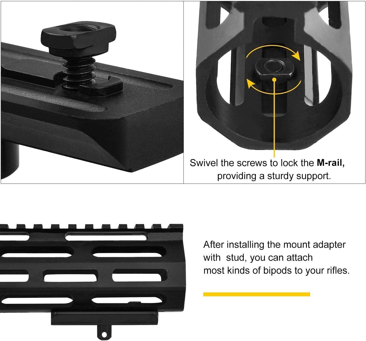 WildSky M-lok Mount Picatinny  - огляд і ціна Bipod Rifle Mount