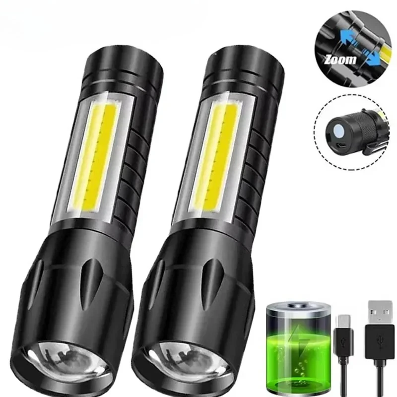 Portable COB+LED Camping Light - огляд і ціна Tactical Flashlight Rechargeable